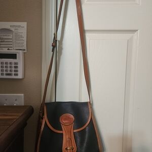 Dooney & Bourke Navy and Brown Leather Crossbody Bag